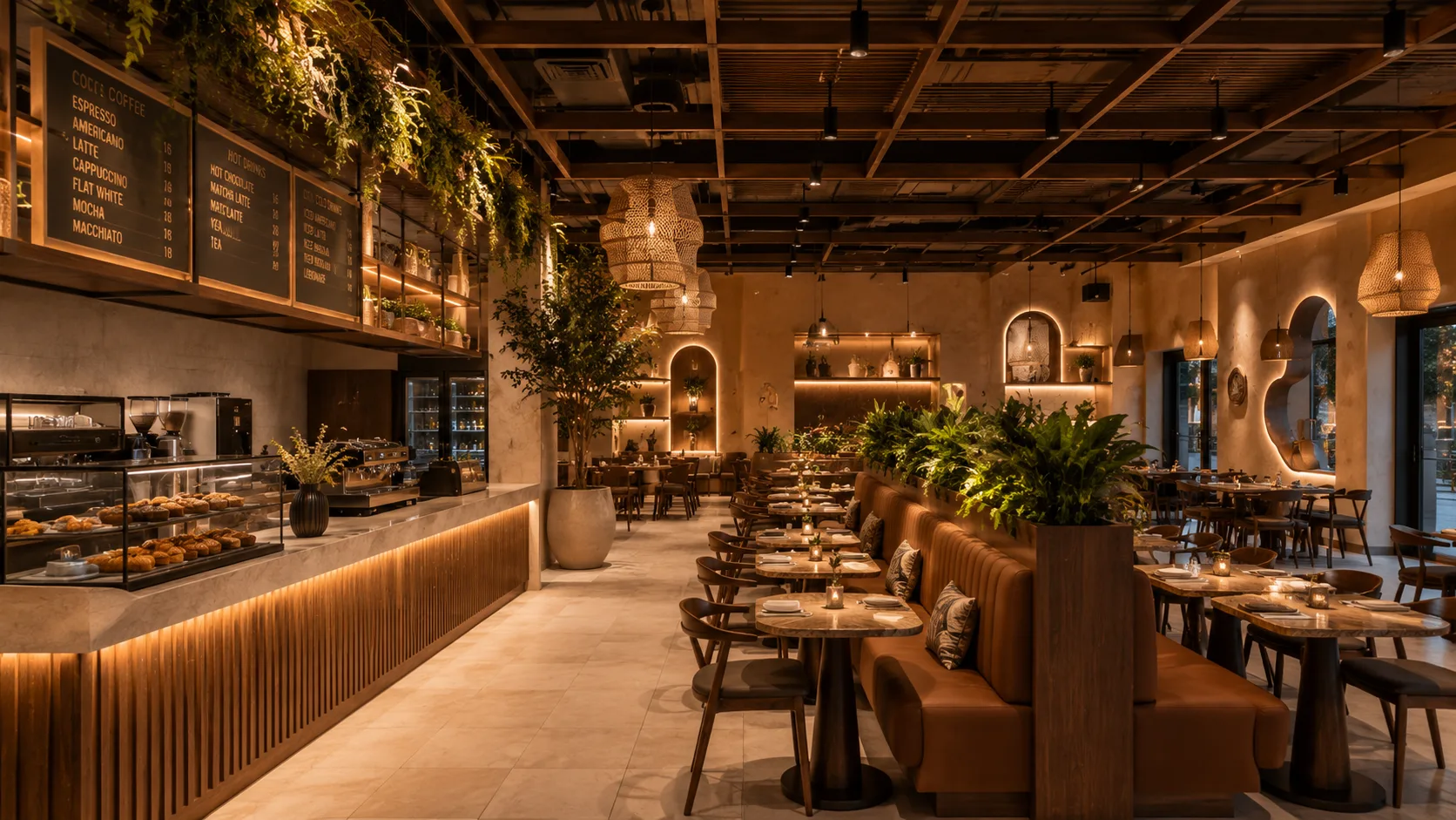F&B and restaurant fit-out, Corniche Boulevard, Abu Dhabi — hospitality interior